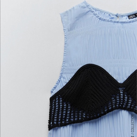 ZARA PLEATED CROCHET DRESS - Picture 8 of 9
